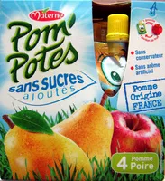 Mängden socker i POM'POTES Compotes Pomme Poire de Rhône-Alpes 4x90g