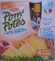 Mängden socker i Pom' potes ananas sans sucres ajoutés