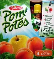 Mängden socker i POM'POTES Compotes Pomme Abricot de Rhône-Alpes 4x90g