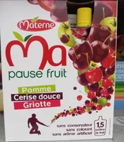 Mängden socker i Ma pause fruit Pomme Cerise douce Griotte