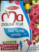 Mängden socker i Ma pause fruit pomme/framboise/cranberry sans sucres ajoutés