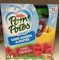 Mängden socker i POM'POTES Compotes Gourdes Pomme Framboise 4x90g