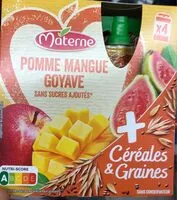 Mängden socker i MATERNE Compotes Graines Lin&Chia Pomme Mangue Goyave 4x90g