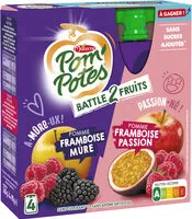 Mängden socker i POM'POTES Compotes Gourdes Battle2Fruits Framboise Mûre 4x90g