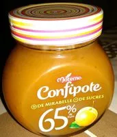 Mängden socker i CONFIPOTE Confiture allégée en sucres Pot Mirabelle 350g