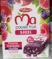 Mängden socker i Ma pause fruit Barre pomme framboise myrtille