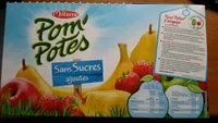 Mängden socker i POM'POTES Compote Gourdes Sans Sucres Ajoutés Pomme, Pomme Poire, Pomme Banane Fraise 16x90g Format Familial