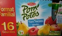 Mängden socker i Pom'potes ssa 8 pom & 8 pomme poire 16 x 90 g. format familial