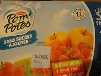 Mängden socker i POM'POTES Compotes Pomme, Pomme Fraise, Pomme Framboise 32x90g