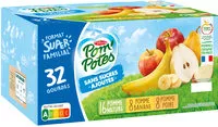 Mängden socker i POM'POTES Compotes Pomme, Pomme Poire, Pomme Banane 32x90g