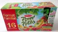 Mängden socker i POM'POTES Pomme/Pomme Banane/Pomme Fraise  Format Familial
