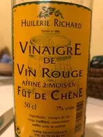 Mängden socker i Vinaigre de vin rouge