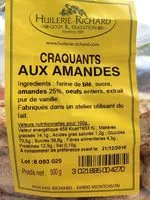 Mängden socker i Craquants aux amandes