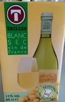 Mängden socker i Trilles - Blanc sec - Vin de France