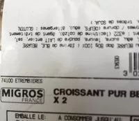 Mängden socker i Croissant pur beurre