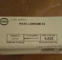 Mängden socker i Pâté lorrain