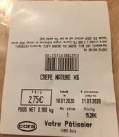 Mängden socker i Crepe nature