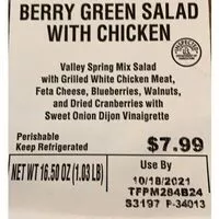 Mängden socker i Berry Green Salad with Chicken