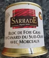 Mängden socker i Bloc de Foie Gras de Canard du Sud-Ouest avec Morceaux