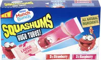 Mängden socker i Munch Bunch Squashums Huge Tubes Strawberry & Raspberry