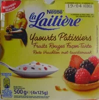 Mängden socker i Yaourts Pâtissiers, Fruits Rouges Façon Tarte (4 Pots)