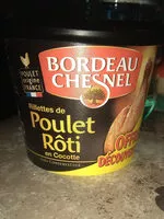 Mängden socker i Rillettes de poulet roti bordeau chesnel 220g offre decouverte