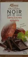 Mängden socker i Chocolat noir 54% de cacao