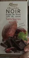 Mängden socker i Chocolatier noir éclats de fèves sans sucres ajoutés