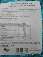 Mängden socker i Caramels beurre fleur sel Guérande