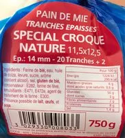 Mängden socker i Pain de mie tranché PS spécial croque