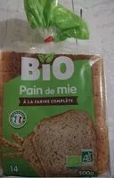 Mängden socker i Pain de mie Bio A la Farine Complète
