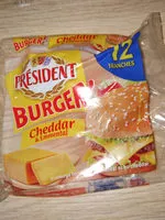 Mängden socker i PRESIDENT BURGER CHEDDAR EMMENTAL 12 TRANCHES 200g