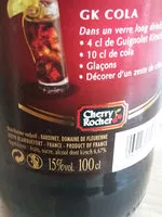 Mängden socker i Guignolet Kirsch, liqueur à base de cerises