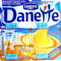 Mängden socker i Danette (saveur vanille sur lit au caramel)