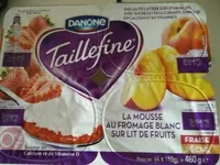 Mängden socker i Mousse au fromage blanc sur lit de fruits