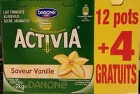 Mängden socker i Activia (Saveur Vanille) 12 pots + 4 Gratuits