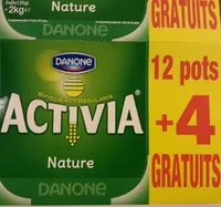 Mängden socker i Activia (Nature) 12 pots + 4 Gratuits