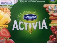 Mängden socker i Activia aux fruits (ananas, rhubarbe, fraise, cerise)