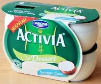 Mängden socker i Activia® Le Dessert Saveur Coco (4 pots) 500 g - Danone