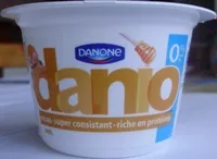 Mängden socker i Danio (0 % MG) Miel