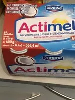 Mängden socker i Actimel goût noix de coco