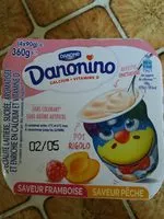 Mängden socker i Danonino saveur framboise-pêche