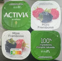 Mängden socker i Activia mûre framboise