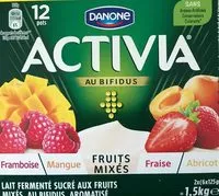 Mängden socker i Activia au bifidus framboises mangue abricots fraises
