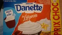 Mängden socker i Danette Liégeois 4 chocolat x 100 g + 4 vanille x 100 g