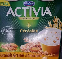 Mängden socker i Activia au Bifidus Céréales Granola Graines d'Amarante 4 x 120 g