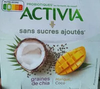 Mängden socker i Activia graines de chia mangue coco