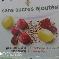 Mängden socker i Activia graines de chanvre, cranberry, jus de raisin