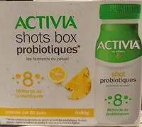 Mängden socker i Activia shots box probiotiques