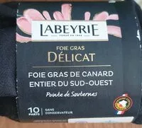 Mängden socker i Foie gras de canard entier du Sud Ouest délicat